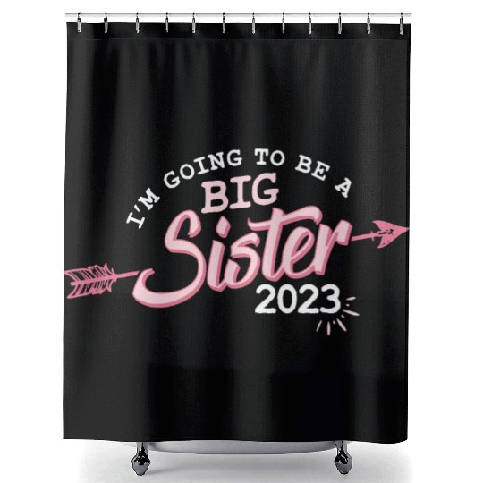 Going to be a Big sister 2023 pregnancy baby girls Shower Curtains