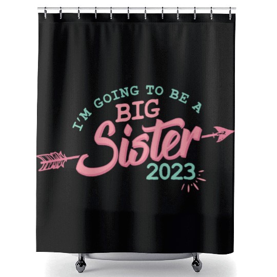 Going to be a Big sister 2023 pregnancy baby girls Shower Curtains