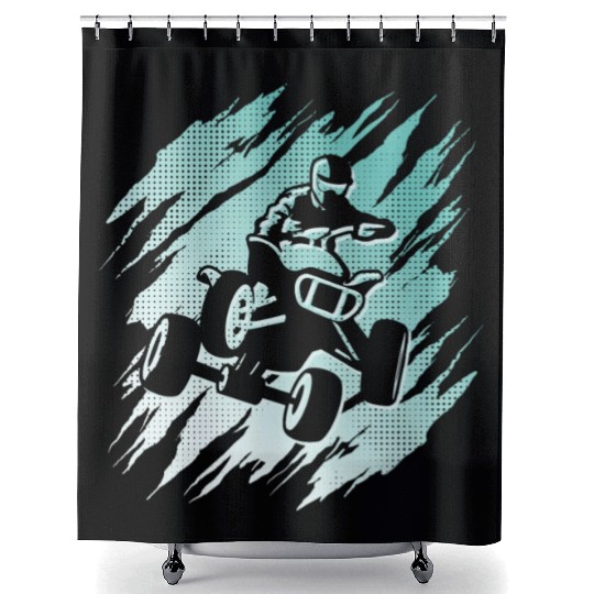 Quad Biker Offroad 4 wheeler Girls ATV Shower Curtains