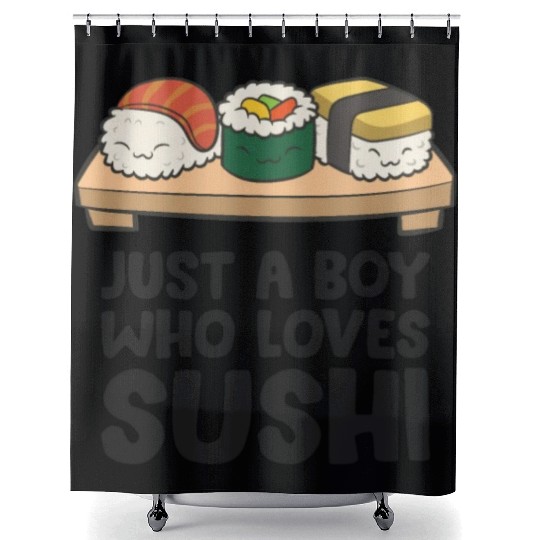Just a Boy Who Loves Sushi Shower Curtains