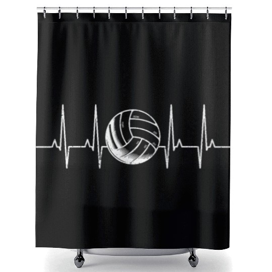 Volleyball Heartbeat Shower Curtains
