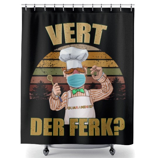Vert Der Ferk the swedish chef Shower Curtains