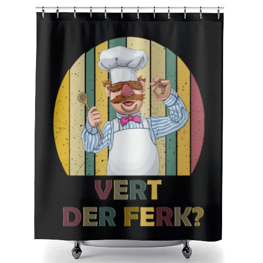 Vert Der Ferk the swedish chef Shower Curtains