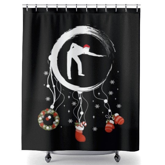 Winter dreamcatcher Christmas Billiards Shower Curtains