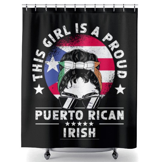Puerto Rico Flag Ireland Grown Women Girl Shower Curtains