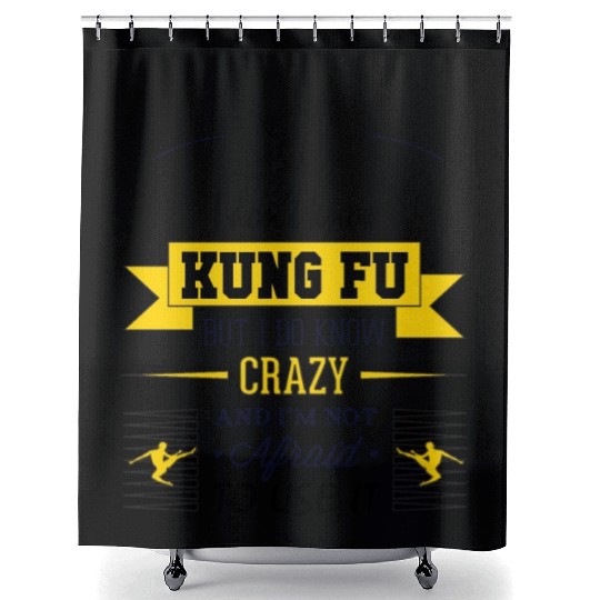 Kung fu crazy Shower Curtains