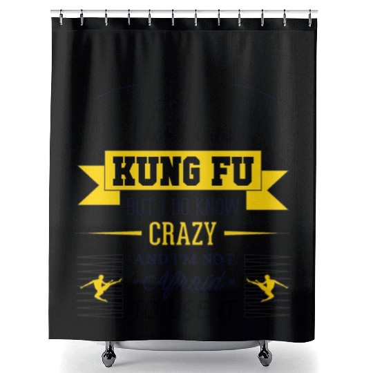 Kung fu crazy Shower Curtains