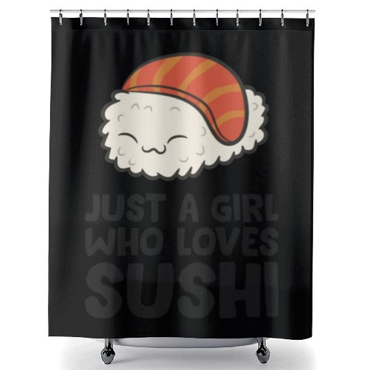 Japanese Food Kawaii Sushi Just a Girl Who Loves Shower Curtains
