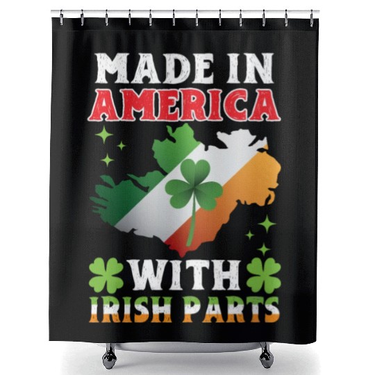 Made In America With Irish Parts Ireland Gaelic Shower Curtains