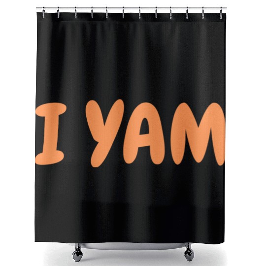 I yam my sweet potato for matching couple thanksgi Shower Curtains