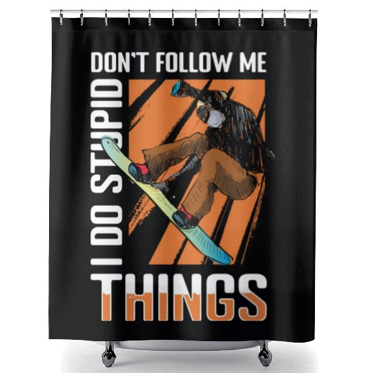 Snowboarding Vacation Freestyle Shower Curtains