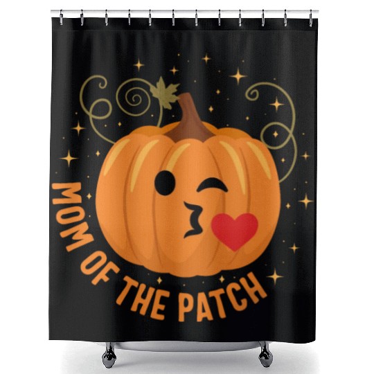 Halloween Shower Curtains, Mom Of The Patch Cute Pumpkin