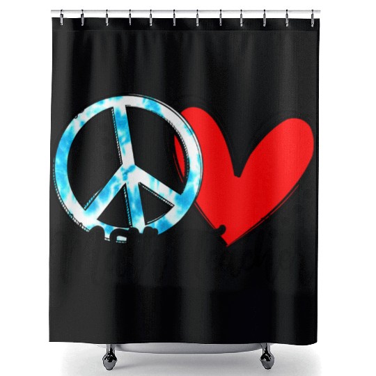Peace Love Math Teacher Funny Back To School Shower Curtains