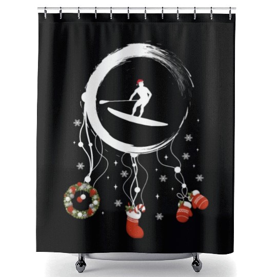 Winter dreamcatcher Christmas StandUpPaddle Shower Curtains