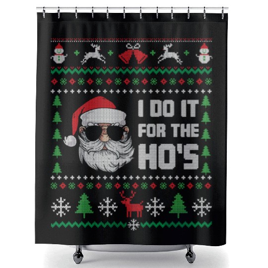 Santa I Do It For The Ho's Shower Curtains
