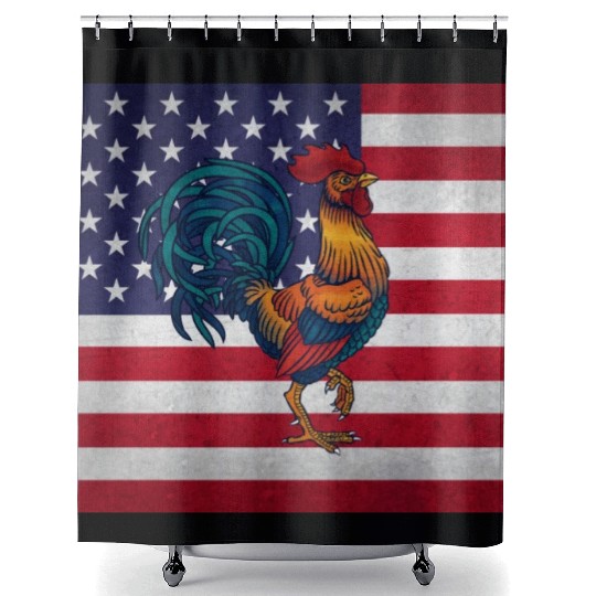 Rooster Cock Shower Curtains