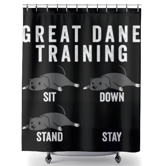 Great Dane Training Shower Curtains