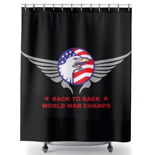Back to Back B2B World War Shower Curtains