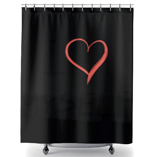 i love me heart text Shower Curtains