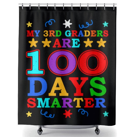 100th Day 3rd Grade Teacher 100 Days Of School Shower Curtains