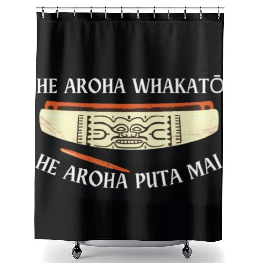 Maori Hei Tiki T Tattoo New Zealand Shower Curtains
