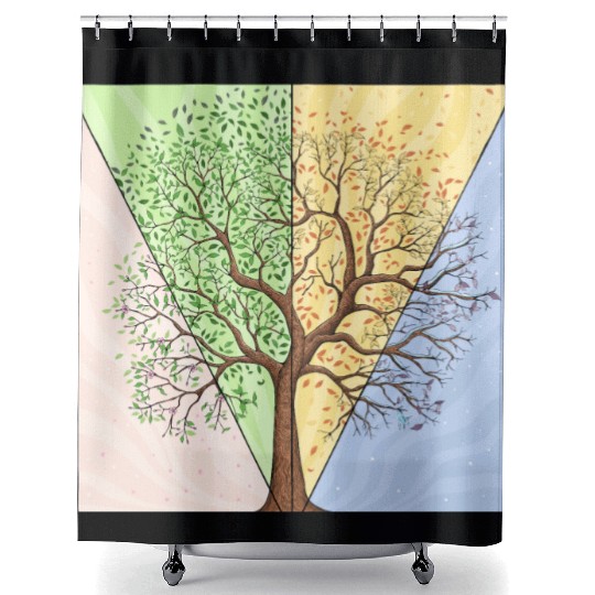 Four Seasons Trees Shower Curtains