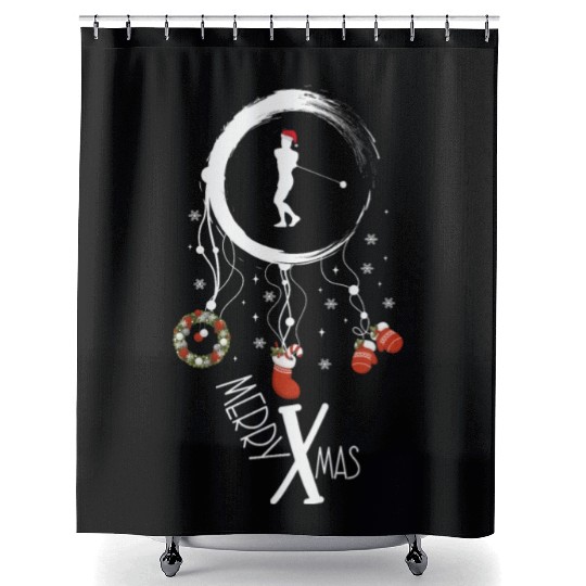 Winter dreamcatcher Christmas Hammer throwing Shower Curtains