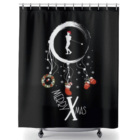 Winter dreamcatcher Christmas Hammer throwing Shower Curtains
