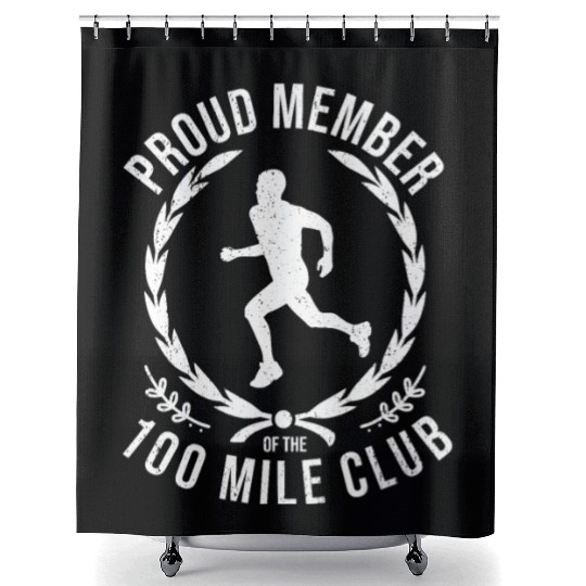 Proud Member Of The 100 Mile Club Ultra Run Trail Shower Curtains