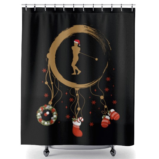 Winter dreamcatcher Christmas Hammer throwing Shower Curtains