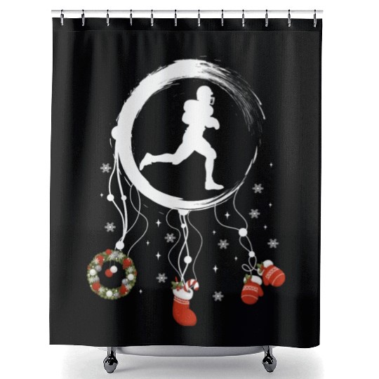 Winter dreamcatcher Christmas Football Shower Curtains