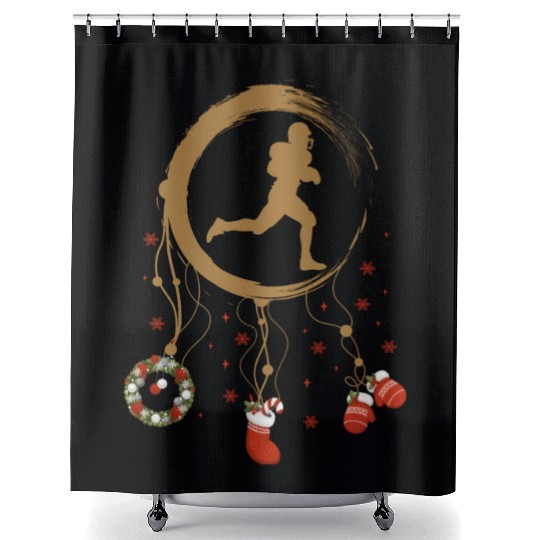 Winter dreamcatcher Christmas Football Shower Curtains