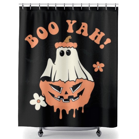 Halloween Trick Or Treat Spooky Season Boo Yah Shower Curtains