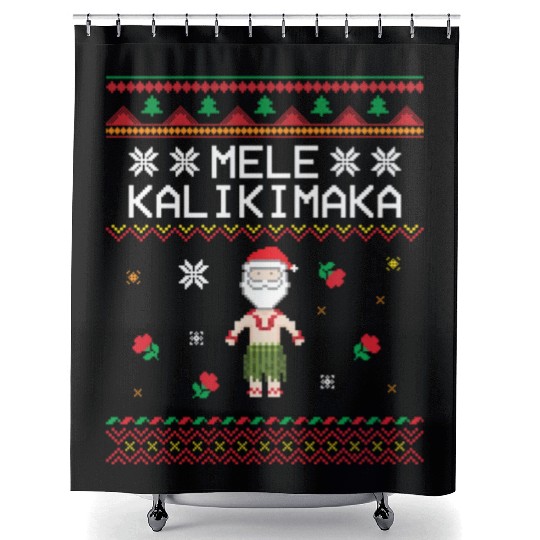x27 Mele Kalikimaka x27 Great Christmas Pattern Shower Curtains