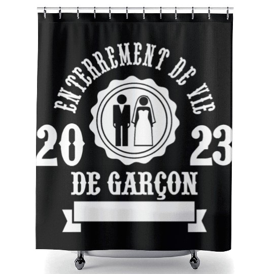 Bachelor Party 2023 - groom Game Over Wedding Shower Curtains