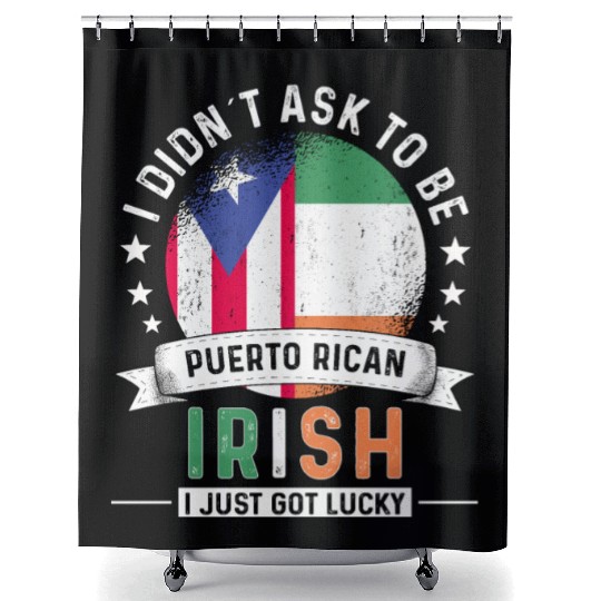 Puerto Rico Flag Ireland Grown Got Lucky Shower Curtains