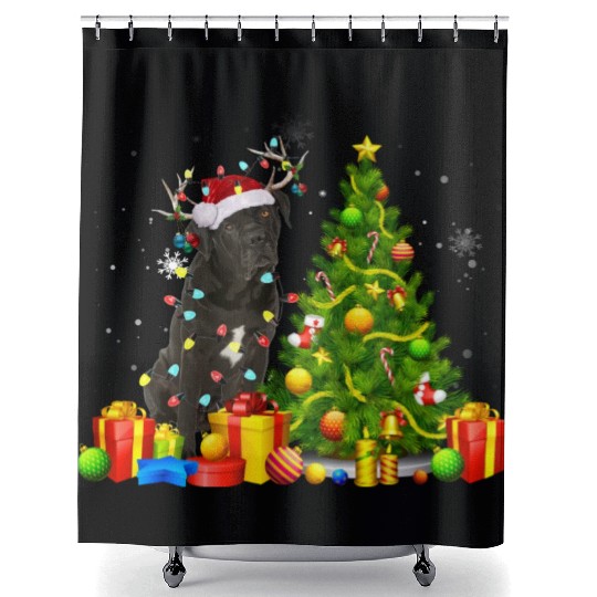 Cane Corso Christmas Dog Lover Xmas Santa Shower Curtains