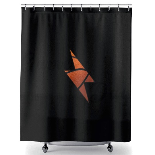 Game Day Basketball Lightning Bolt Shower Curtains