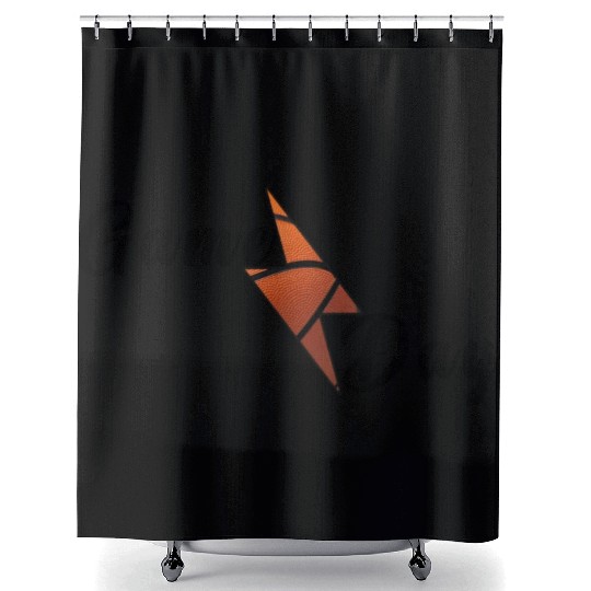 Game Day Basketball Lightning Bolt Shower Curtains
