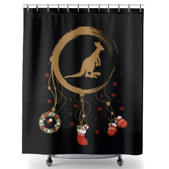Winter dreamcatcher Christmas Kangaroo Shower Curtains