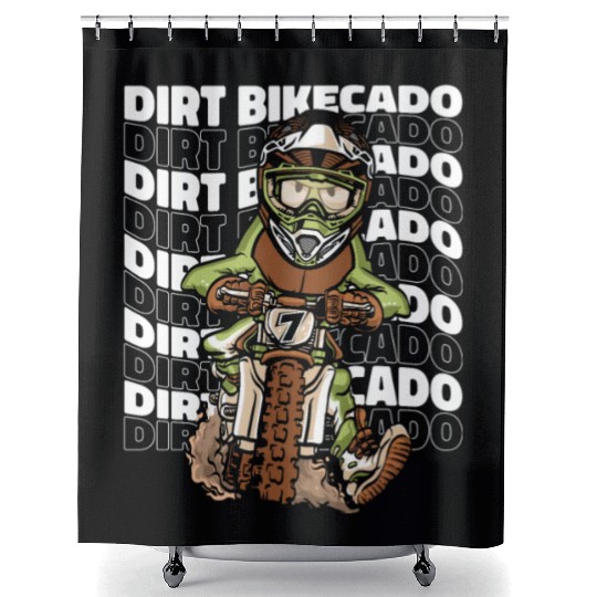 Dirt Bike Mx Motocross Supermoto Avocado Shower Curtains