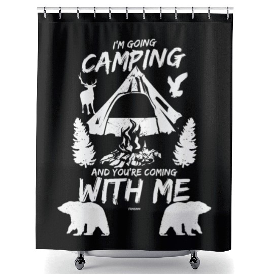 Camping nature animals wilderness mountains forest Shower Curtains