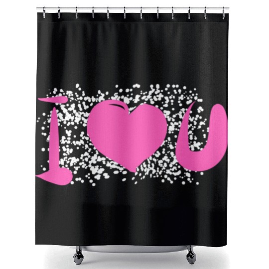 heart pattern dots i love you Shower Curtains