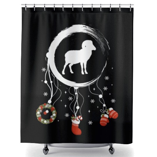 Winter dreamcatcher Christmas Capricorn Shower Curtains