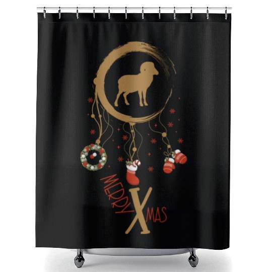 Winter dreamcatcher Christmas Capricorn Shower Curtains