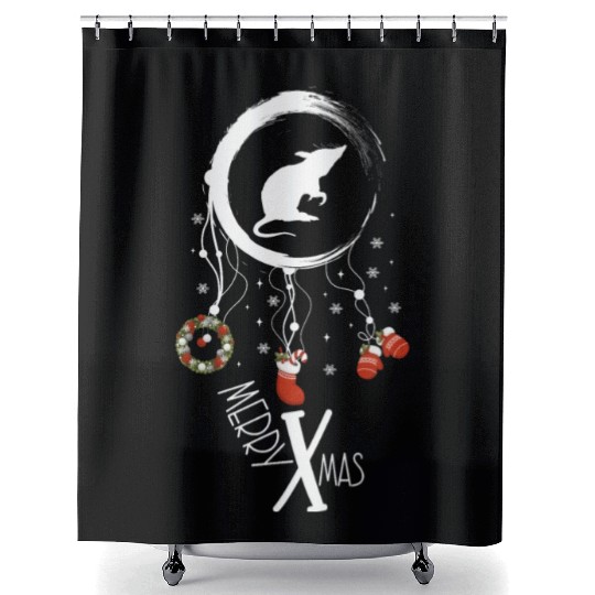 Winter dreamcatcher Christmas Mouse Shower Curtains