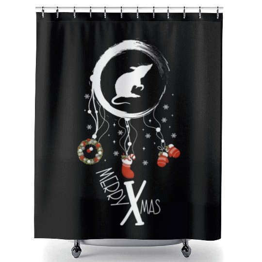 Winter dreamcatcher Christmas Mouse Shower Curtains