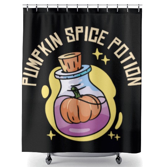 Pumpkin Spice Potion Coffee Enthusiast Halloween Shower Curtains