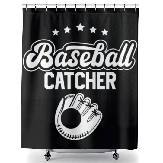 Baseball Catcher Sayings Player Hobby Shower Curtains