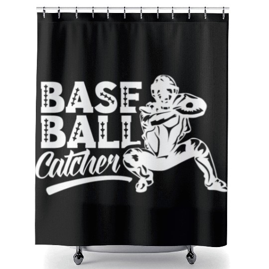 Baseball Catcher Hobby Sayings Player Shower Curtains